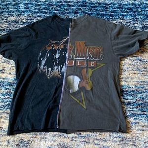 American highway split womens graphic crop top